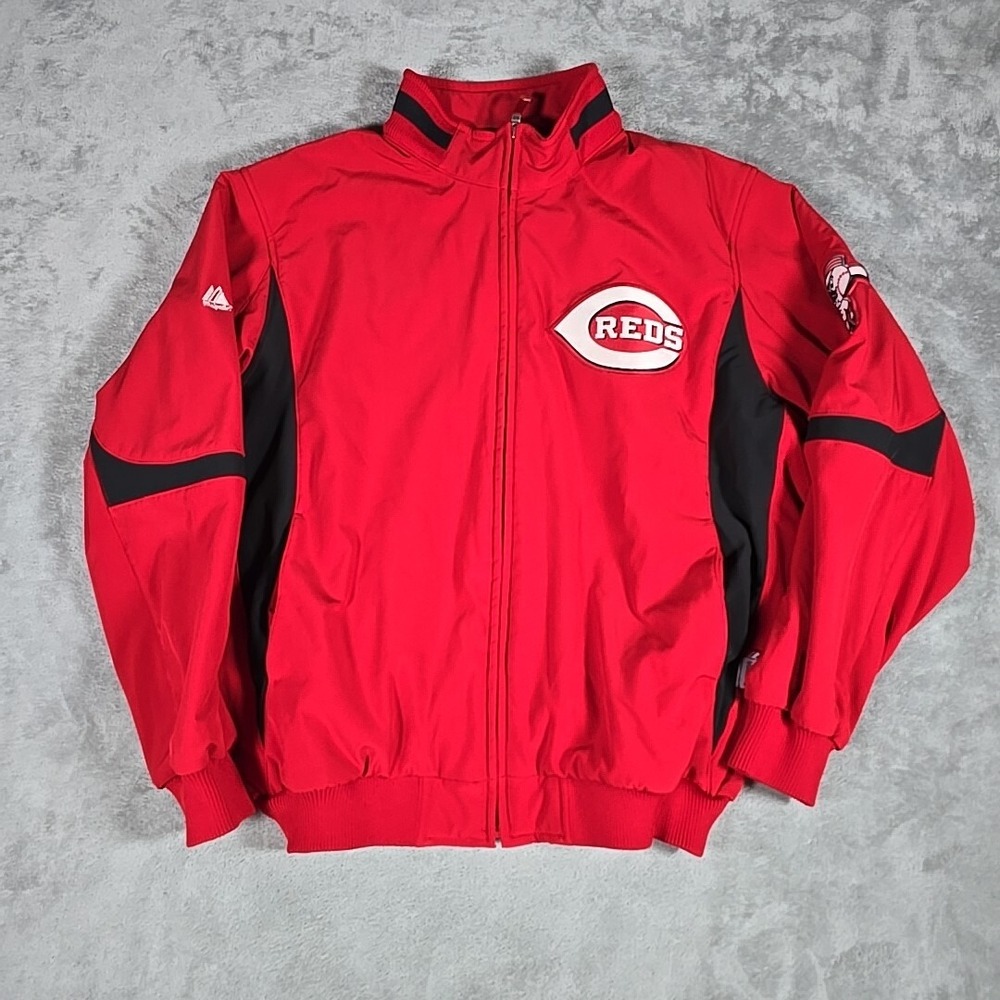 Majestic Authentic Cincinnatti Reds Jacket Mens XL Red MLB  Premier Therma Base